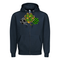 Navy st patricks day shamrock gold Zipper Hoodie - RanaPortraitStore
