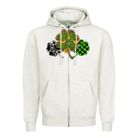 Oatmeal Heather st patricks day shamrock gold Zipper Hoodie - RanaPortraitStore
