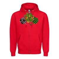 Red st patricks day shamrock gold Zipper Hoodie - RanaPortraitStore