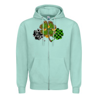 Seafoam st patricks day shamrock gold Zipper Hoodie - RanaPortraitStore