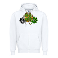 White st patricks day shamrock gold Zipper Hoodie - RanaPortraitStore