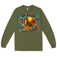 Army Green western horse and desert tumbler Long Sleeve Tee - RanaPortraitStore