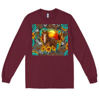 Burgundy western horse and desert tumbler Long Sleeve Tee - RanaPortraitStore