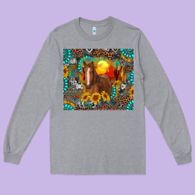 Long Sleeve Tee western horse and desert tumbler