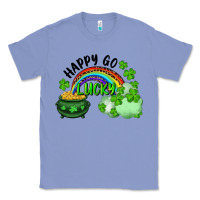 Colony Blue Happy Go Lucky Rainbow Shamrocks And Pot Of Gold Classic Tee - RanaPortraitStore