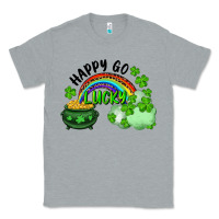 Heather Grey Happy Go Lucky Rainbow Shamrocks And Pot Of Gold Classic Tee - RanaPortraitStore