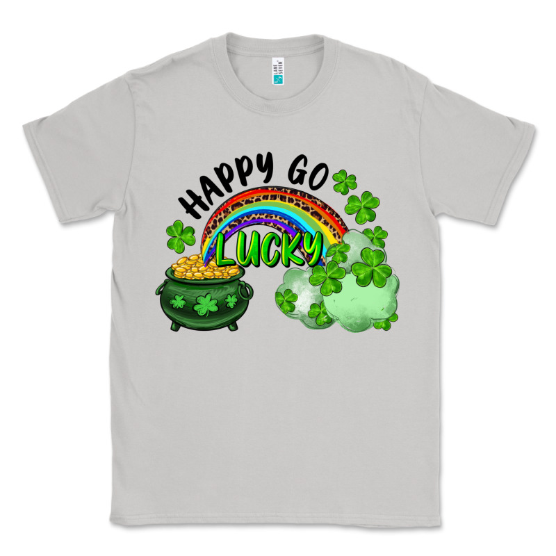 Happy Go Lucky Rainbow Shamrocks And Pot Of Gold Classic Tee by RanaPortraitStore | Teevron