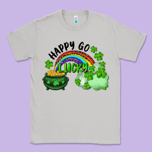 Happy Go Lucky Rainbow Shamrocks And Pot Of Gold Classic Tee Designed By Ranaportraitstore