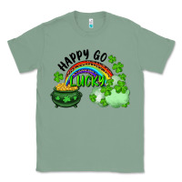 Sage Happy Go Lucky Rainbow Shamrocks And Pot Of Gold Classic Tee - RanaPortraitStore