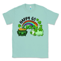 Seafoam Happy Go Lucky Rainbow Shamrocks And Pot Of Gold Classic Tee - RanaPortraitStore