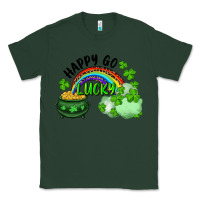 Sports Green Happy Go Lucky Rainbow Shamrocks And Pot Of Gold Classic Tee - RanaPortraitStore