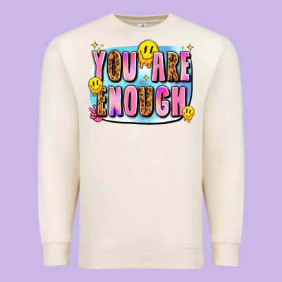 You Are Enough Premium Sweatshirt Designed By Jahusdesignshop