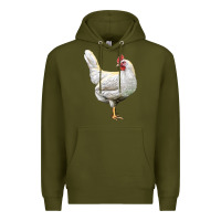 Army Green leghorn chicken Premium Hoodie - LillyAllenDesigns