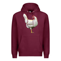 Burgundy leghorn chicken Premium Hoodie - LillyAllenDesigns