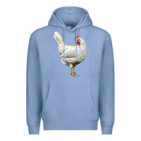 Colony Blue leghorn chicken Premium Hoodie - LillyAllenDesigns