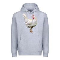 Heather Grey leghorn chicken Premium Hoodie - LillyAllenDesigns