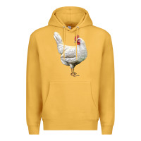 Mustard leghorn chicken Premium Hoodie - LillyAllenDesigns