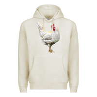 Oatmeal Heather leghorn chicken Premium Hoodie - LillyAllenDesigns