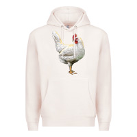 Pale Pink leghorn chicken Premium Hoodie - LillyAllenDesigns