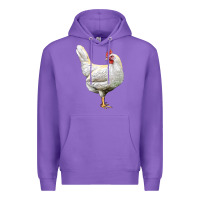 Purple leghorn chicken Premium Hoodie - LillyAllenDesigns