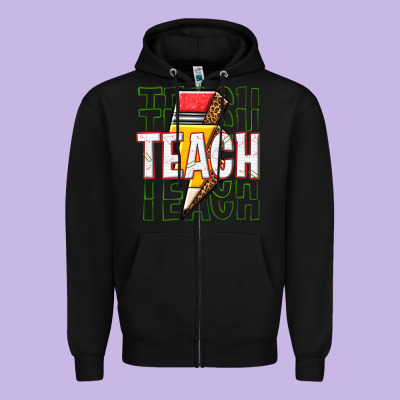 Teach Zipper Hoodie Designed By Texasbilliewilder