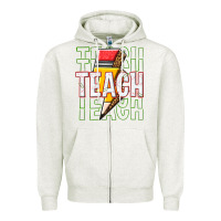 Oatmeal Heather teach Zipper Hoodie - texasbilliewilder