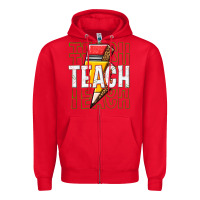 Red teach Zipper Hoodie - texasbilliewilder