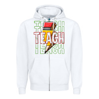 White teach Zipper Hoodie - texasbilliewilder