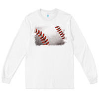 White baseball brushstroke Long Sleeve Tee - RanaPortraitStore