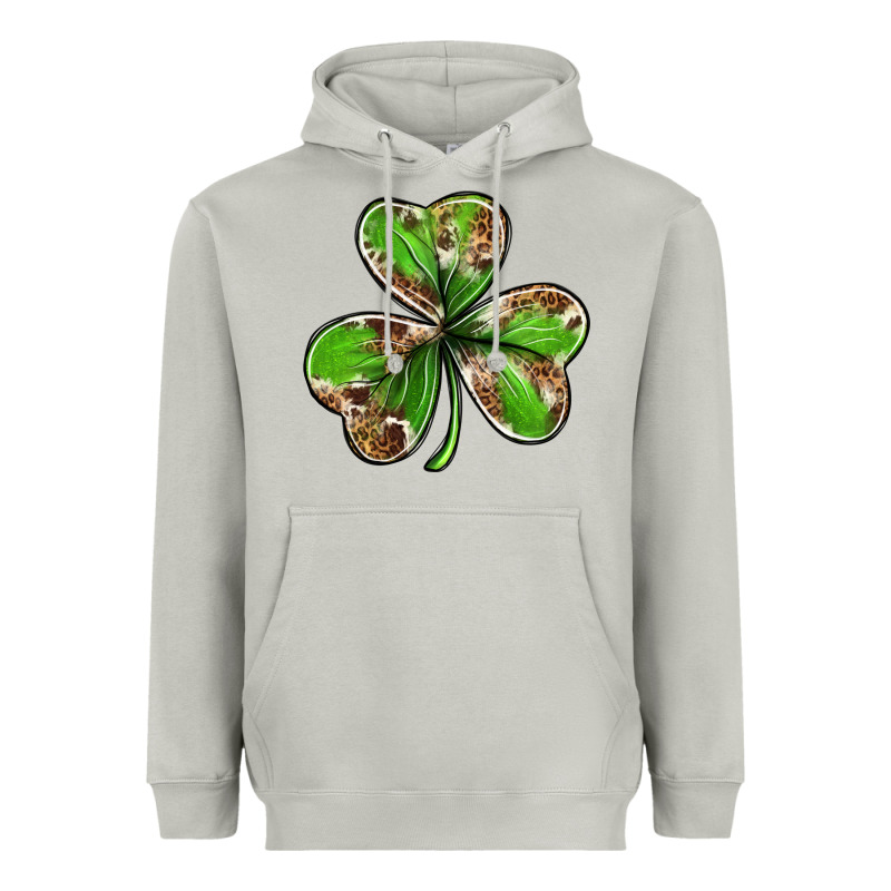 Cowhide Leopard Shamrock 4th Of July Heavyweight Hoodie by Neo Western | Teevron