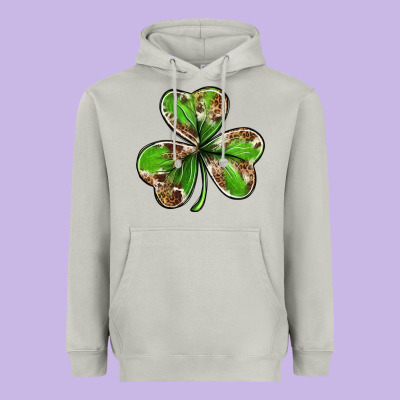 Cowhide Leopard Shamrock 4th Of July Heavyweight Hoodie Designed By Neo Western