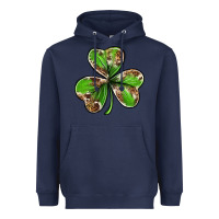 Navy Cowhide leopard shamrock 4th of july Heavyweight Hoodie - Neo Western