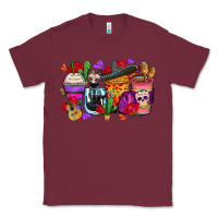 Burgundy day of the dead coffee cups Classic Tee - Zillion Design Studio