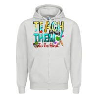 Dove Grey teach them to be kind Zipper Hoodie - texasbilliewilder