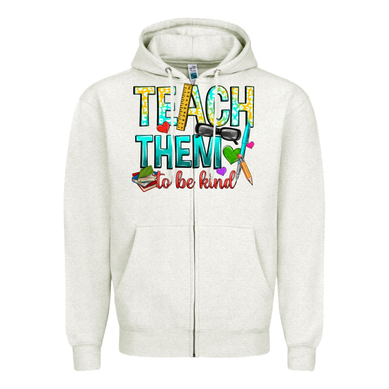 Teach Them To Be Kind Zipper Hoodie by texasbilliewilder | Teevron