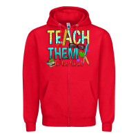 Red teach them to be kind Zipper Hoodie - texasbilliewilder