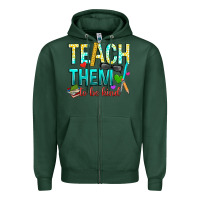 Sports Green teach them to be kind Zipper Hoodie - texasbilliewilder