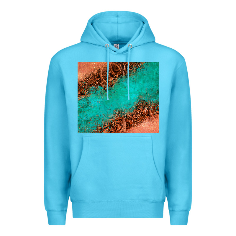 Leather Turquoise Glitter Tumbler Premium Hoodie by Jasminsmagicworld | Teevron