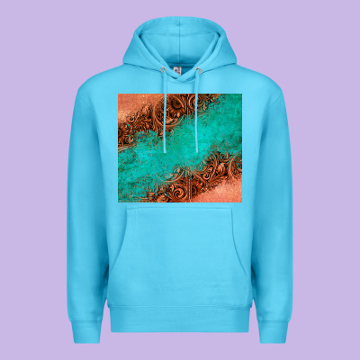 Leather Turquoise Glitter Tumbler Premium Hoodie Designed By Jasminsmagicworld