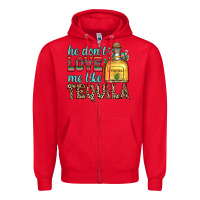 Red he don t love me like tequila Zipper Hoodie - Zillion Design Studio