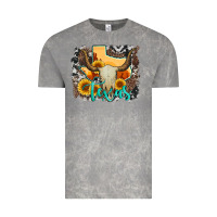 Cloud Rock western texas  and cowhide with sunflower Vintage Tee - Artiststas