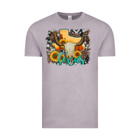 Vintage Zinc western texas  and cowhide with sunflower Vintage Tee - Artiststas