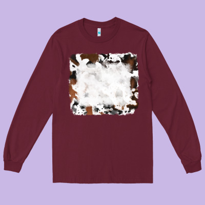 Long Sleeve Tee black and brown cowhide