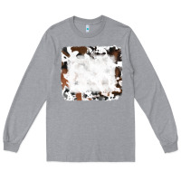 Heather Grey black and brown cowhide Long Sleeve Tee - RanaPortraitStore