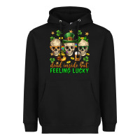Black Dead inside but feeling lucky st. patricks day Heavyweight Hoodie - Neo Western