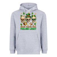 Heather Grey Dead inside but feeling lucky st. patricks day Heavyweight Hoodie - Neo Western