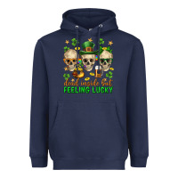 Navy Dead inside but feeling lucky st. patricks day Heavyweight Hoodie - Neo Western