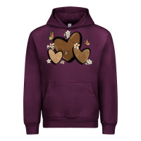 Mauve Wine melanin hearts Urban Hoodie - MaliasSmallBusiness
