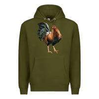 Army Green American Game Rooster Premium Hoodie - LillyAllenDesigns