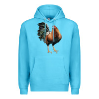 Ocean Blue American Game Rooster Premium Hoodie - LillyAllenDesigns